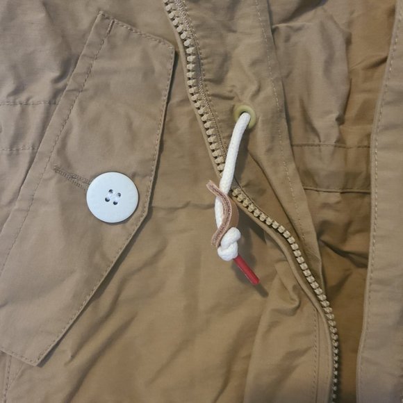 NWT Women's Tan Hooded Penfield Wax Coated Jacket W/ Zipper & Drawstring - Picture 5 of 8